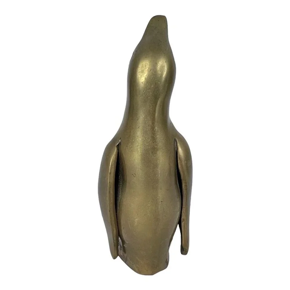 Vintage Solid Brass Mom & Baby Penguin Figurine Set of 2 Made Korea 5.25